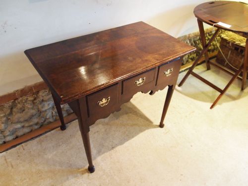 fig 1. Lowboy table George II Oak original handles console hall c1740