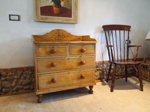 fig 2. Chest of drawers rare original paint Victorian Pine c1840