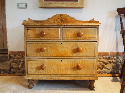 Chest of Drawers Rare Original Paint Victorian Pine C1840