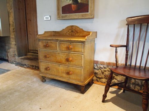 fig 1. Chest of drawers rare original paint Victorian Pine c1840