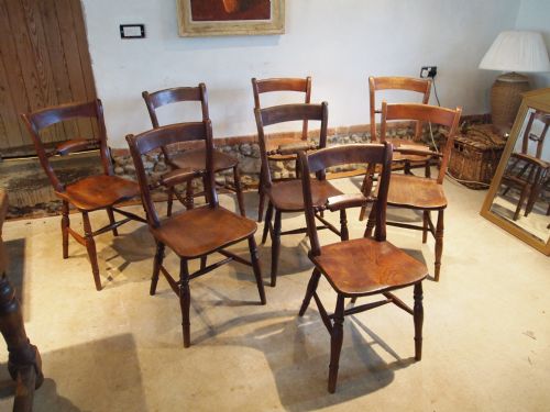 fig 1. Chairs eight Victorian Windsor East Anglian knifeback chairs Beech and Elm c1870