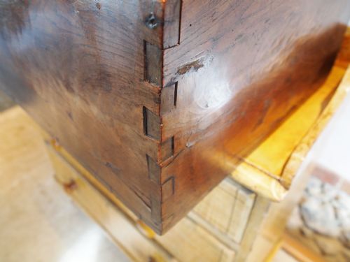 fig 1. Box Bible box Queen Anne Elm working lock and key c1700