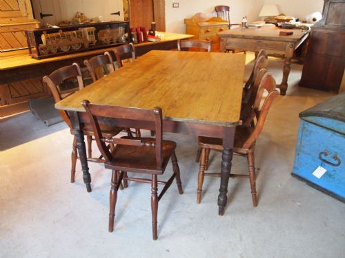 Table Victorian Pine Farmhouse Dining Refectory Table C1880