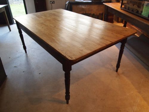 fig 1. Table Victorian Pine Farmhouse dining refectory table c1880