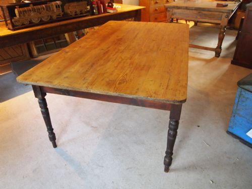 fig 2. Table Victorian Pine Farmhouse dining refectory table c1880