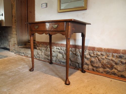 Table Lowboy George II Oak Original Handles C1750