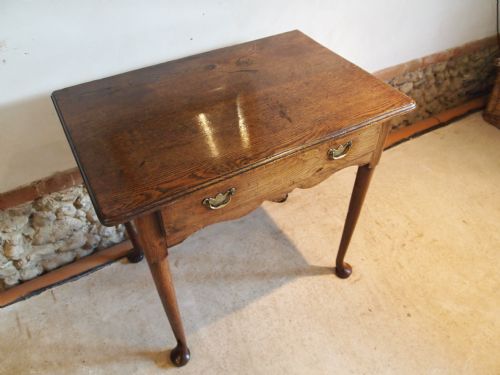 fig 1. Table Lowboy George II Oak original handles c1750