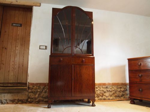 Bookcase Art Deco Plum Pudding Mahogany Made by Leonard Davis London C1925