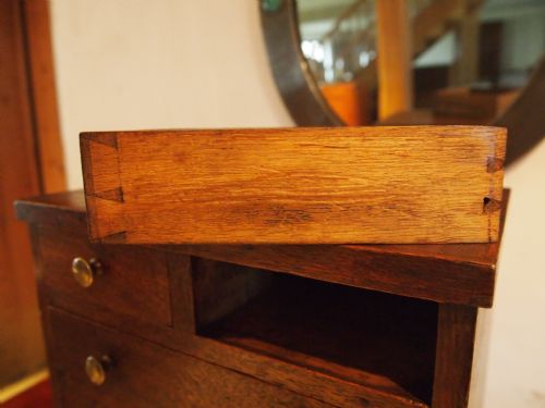 fig 2. Chest of drawers Miniature Victorian Oak apprentice chest jewelry box c1895