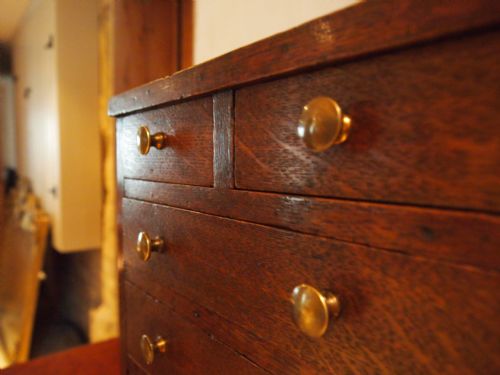 fig 3. Chest of drawers Miniature Victorian Oak apprentice chest jewelry box c1895
