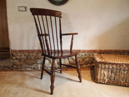 fig 2. Chair Victorian Windsor Grandfather chair Beech and Elm c1880