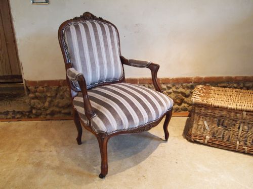 Chair French Fauteuil Armchair Walnut C1920