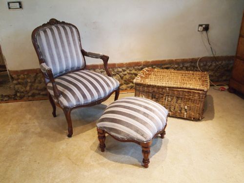 fig 2. Chair French fauteuil armchair Walnut c1920