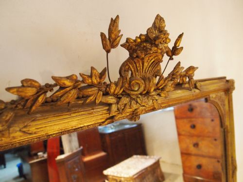 fig 1. Mirror stunning French carved wood original plate and gilding c1860