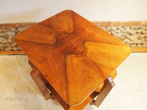 fig 1. Table Art Deco Walnut coffee table three tier c1930