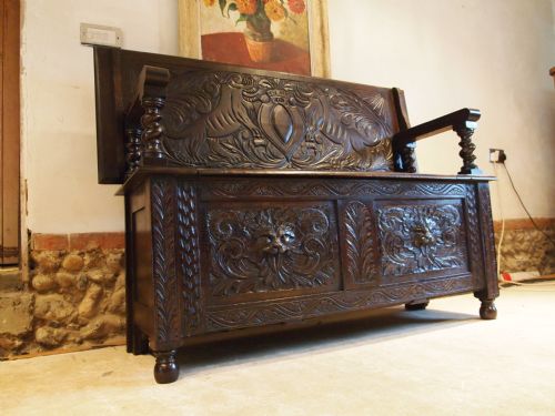 Settle Pew Monks Bench Victorian Oak C1890