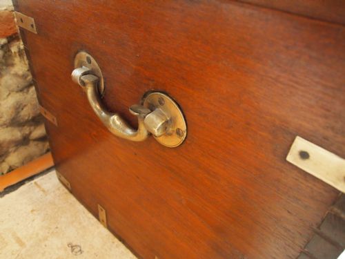 fig 1. Chest trunk coffer coffee table Military Victorian Teak c1870