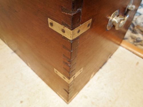 fig 2. Chest trunk coffer coffee table Military Victorian Teak c1870