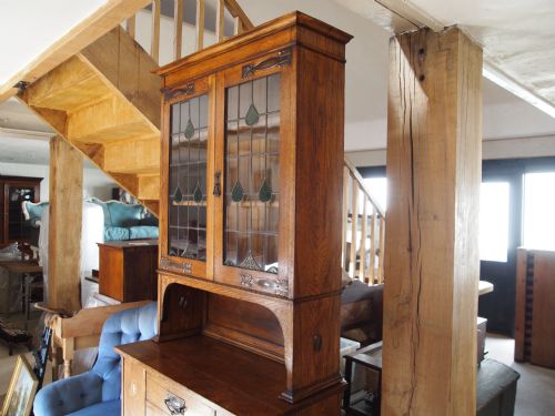 fig 1. Bookcase Arts and Crafts Oak c1890