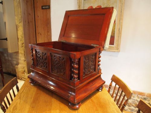 fig 3. Stool Canterbury box stool fine quality Victorian Mahogany c1840