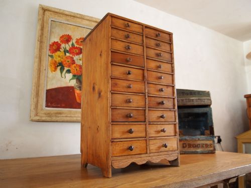 fig 1. Chest of drawers collectors chest Victorian Pine c1880