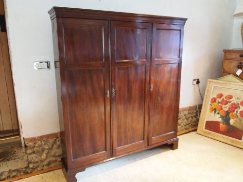 fig 1. Cupboard bookcase George III Mahogany slim hall cupboard c1800