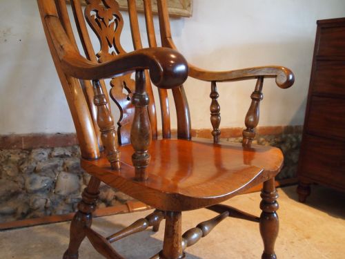 fig 1. Chair Magnificent Victorian Windsor Grandfather chair c1870
