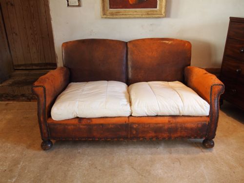 Sofa Settee Edwardian Leather Club C1900