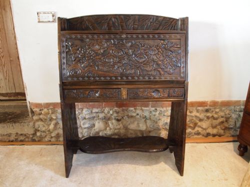 Bureau Arts and Crafts Aesthetic Oriental C1900