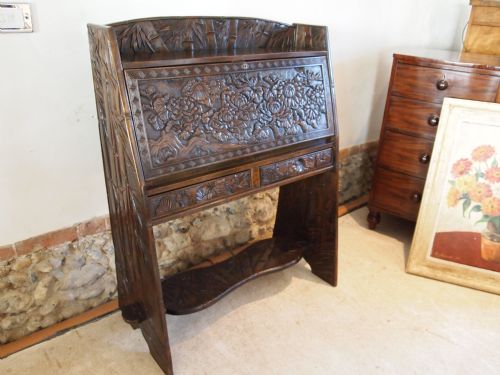 fig 1. Bureau arts and crafts aesthetic oriental c1900