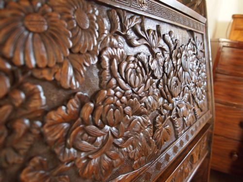 fig 2. Bureau arts and crafts aesthetic oriental c1900