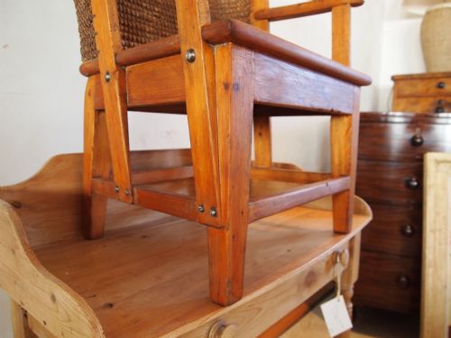 fig 1. Chair rare Liberty and co 'Stronza' Orkney child's armchair c1901