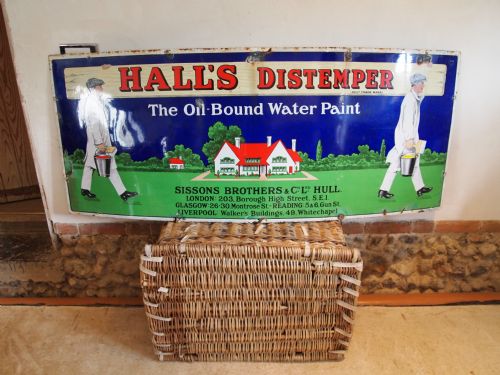 Enamel Sign Original 1920'S Halls Distemper Patent Enamel Co Ltd Birmingham