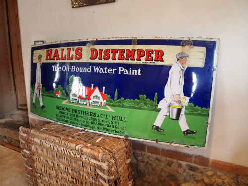 fig 3. Enamel sign original 1920's Halls Distemper patent enamel co ltd Birmingham