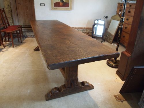 Table Elm Rectory Dining Farmhouse Table Single Plank C1920