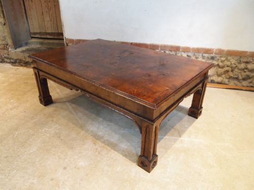 Table Coffee Table Arts and Crafts Gothic Oak C1930