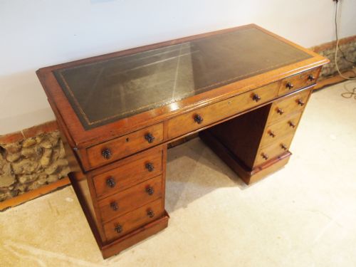 fig 1. Desk Victorian Mahogany small size 3 part c1870