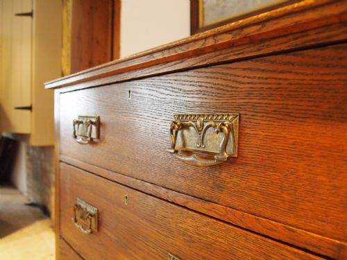 fig 1. Chest of drawers Arts and Crafts Oak by Harris Lebus c1920