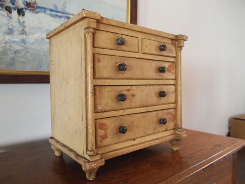 Chest of Drawers Rare Miniature Apprentice Chest Original Paint C1830