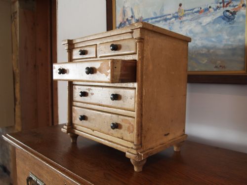fig 2. Chest of drawers rare miniature apprentice chest original paint c1830