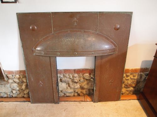 fig 2. Fire place surround Arts and Crafts copper c1900