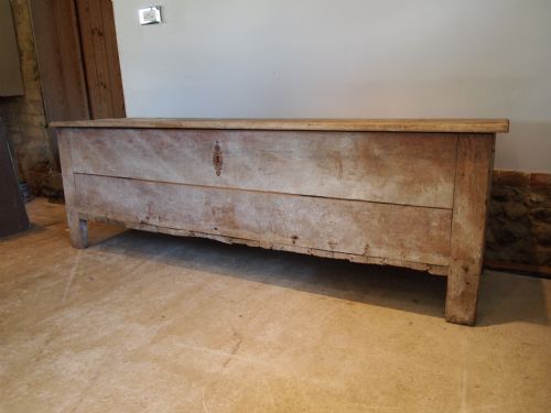 Coffer Chest Trunk Window Seat French Oak and Sycamore C1750