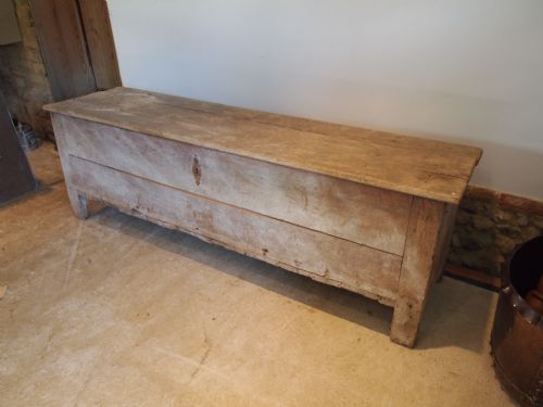 fig 1. Coffer chest trunk window seat French Oak and Sycamore c1750