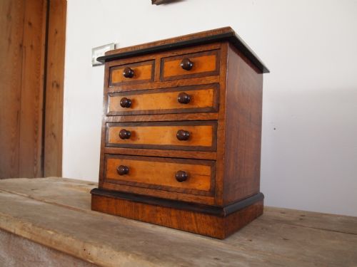 Chest of Drawers Victorian Miniature Apprentice Oak and Maple C1880