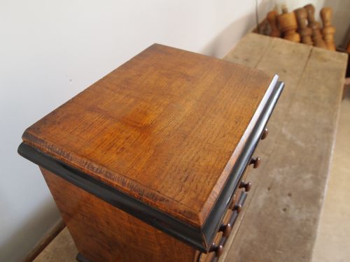 fig 2. Chest of Drawers Victorian Miniature apprentice Oak and Maple c1880