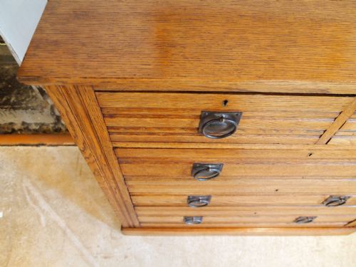 fig 1. Chest of drawers Arts and Crafts Oak by Harris Lebus c1904