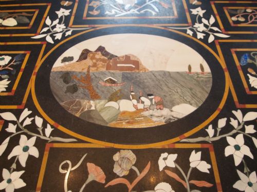 fig 2. Table Coffee table Italian Pietra Dura marble and Slate c1920