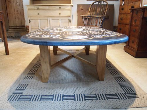 fig 3. Table Coffee table Italian Pietra Dura marble and Slate c1920