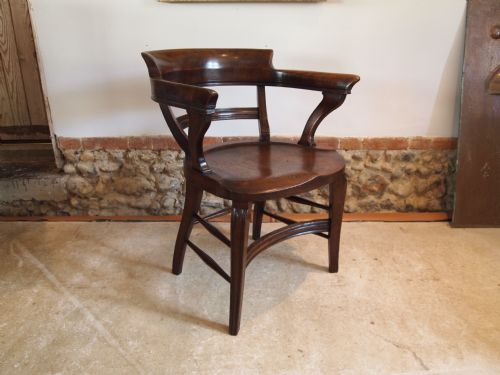 fig 1. Chair James Shoolbred Victorian Oak desk chair c1890