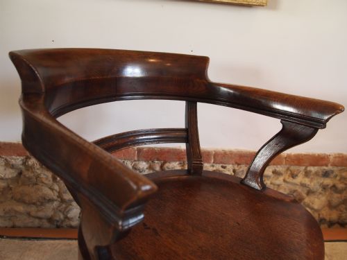 fig 3. Chair James Shoolbred Victorian Oak desk chair c1890